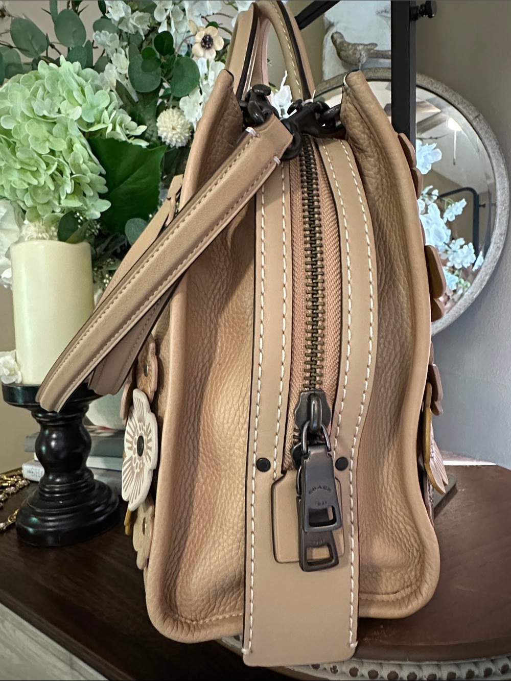 Coach 1941 Rogue 31 Bag with Tea Rose Appliqué | Beechwood - Picture 6 of 17